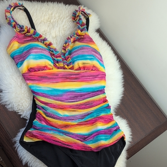 PETER NYGARD MULTICOLORE BATHING SUIT SIZE 10 - Picture 2 of 8